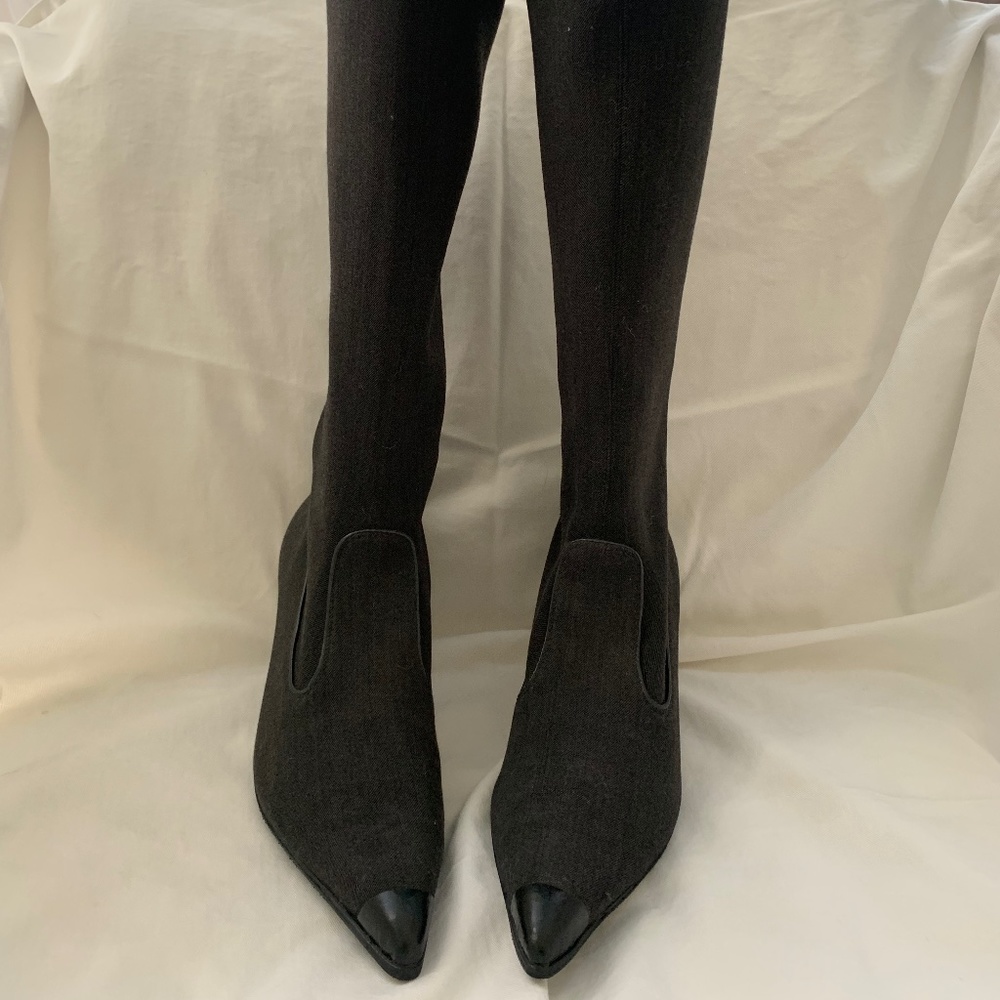 Cole Haan boots - vintage heather grey, kitten heel with pointed toe